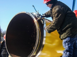 Строительство газопровода Сила Сибири -  Газпром соединяет месторождения Ковыкта и Чаянда.