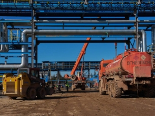 Строительство компрессорной станции.  Газпром трансгаз Самара реконструирует КС Похвистнево