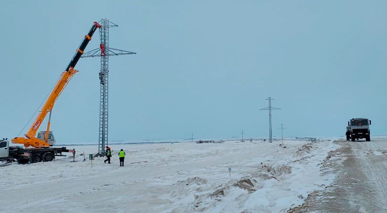 Строящиеся линии электропередач для Меретояханефтегаз Тазовское месторождение